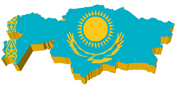 Казахстан на карте с флагом