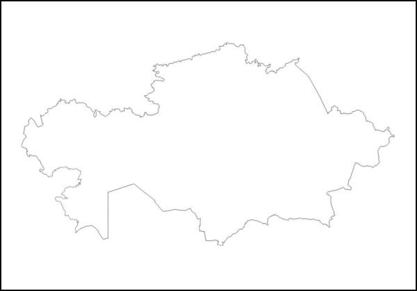 Контурная карта Казахстана