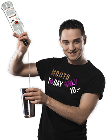 Бармен на прозрачном фоне