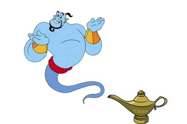 Джин из лампы Аладдина рисунок