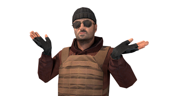 Террорист на белом фоне