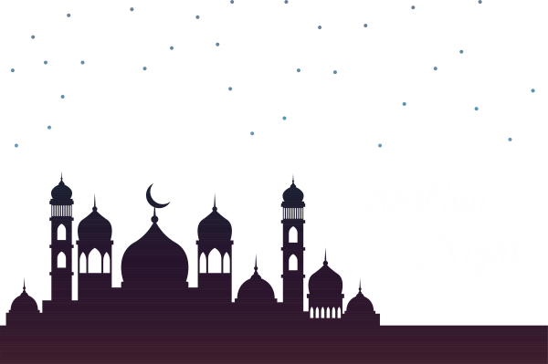 Исламский Луна мечеть силует