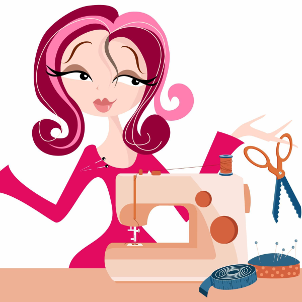 Швея на прозрачном фоне