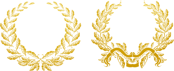 Золотой лавровый венок вектор