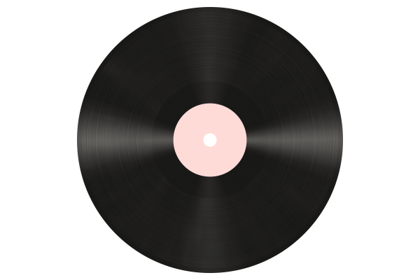 Виниловая пластинка на прозрачном фоне