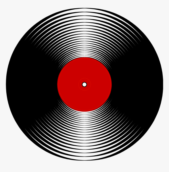 Виниловая пластинка на прозрачном фоне
