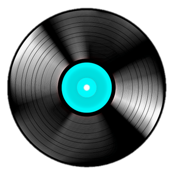 Виниловая пластинка на прозрачном фоне