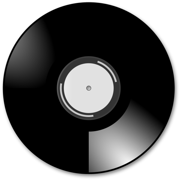 Виниловая пластинка на прозрачном фоне