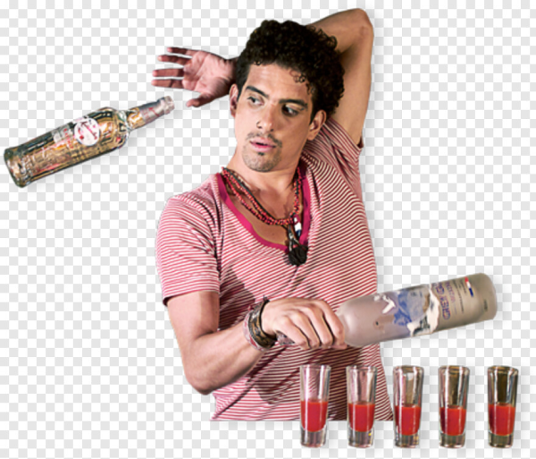 Бармен на белом фоне