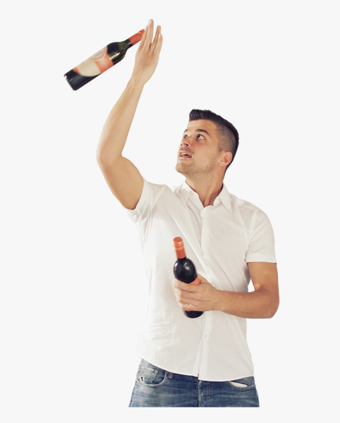 Бармен на прозрачном фоне