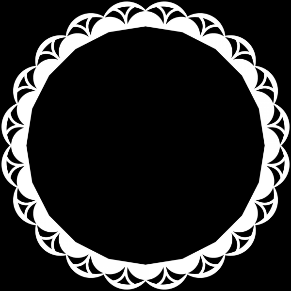 Круглая рамка черно белая