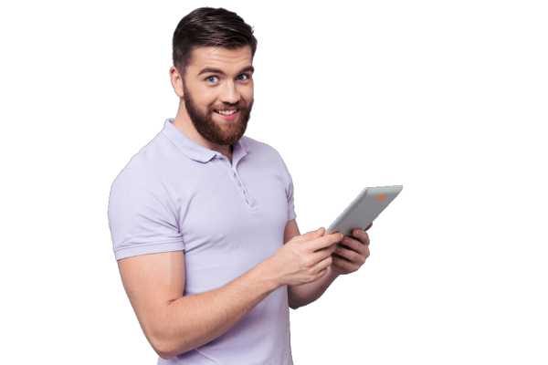 Мужчина с планшетом