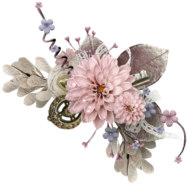 Цветочные композиции на прозрачном фоне