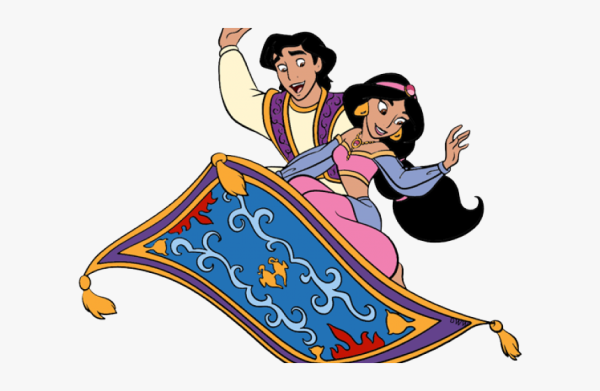 Алладин и Жасмин на ковре самолете