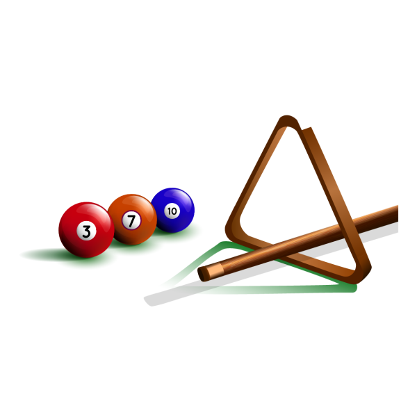 Бильярд на белом фоне