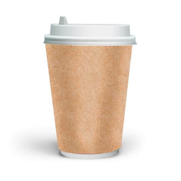 Стакан бумажный с крышкой крафт