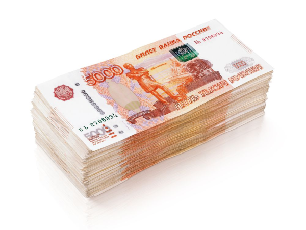 Пачка купюр 5000 рублей