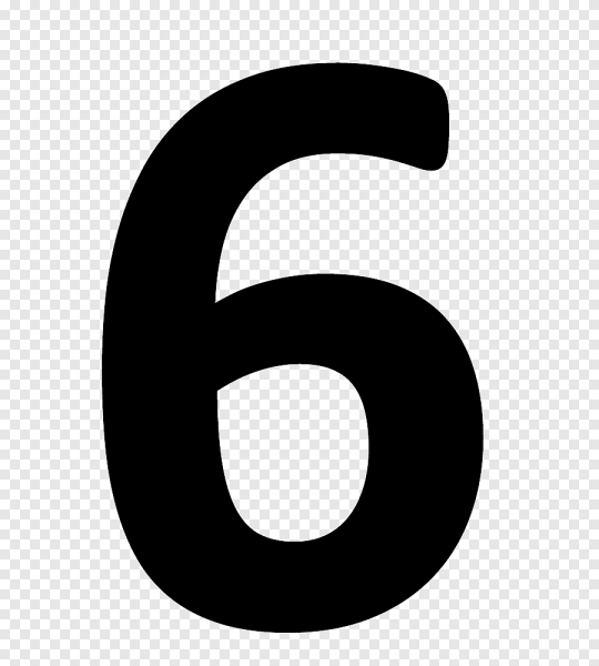 Цифра 6 черная