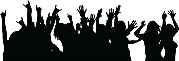 Силуэты людей на концерте