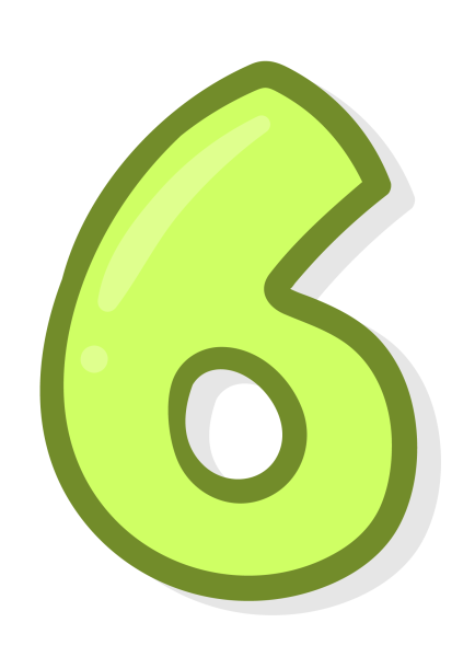 Цифра 6 мультяшная