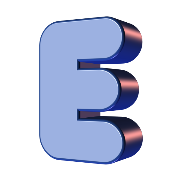 Буква е голубая