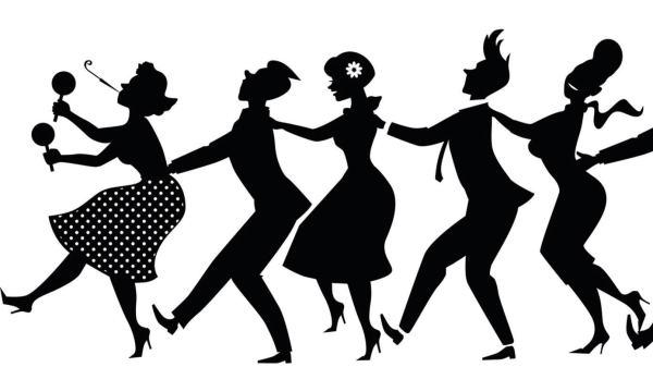 Силуэты танцующих стиляг