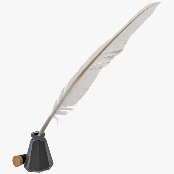 Перо на белом фоне