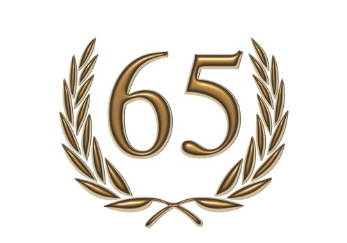 Цифра 65 в красивом оформлении