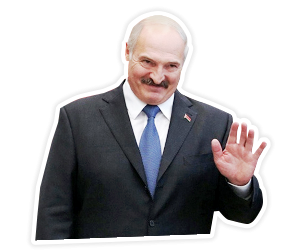 Лукашенко в полный рост на белом фоне