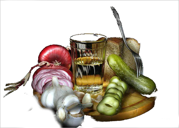 Водка на подносе