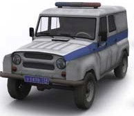 Полицейский УАЗ на белом фоне
