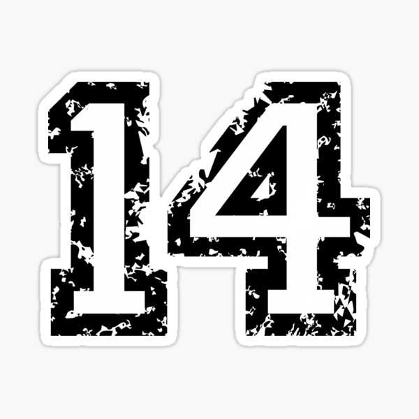 Цифра 14 на прозрачном фоне