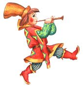 Скоморохи на Масленицу на прозрачном фоне