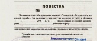 Повестка бланк