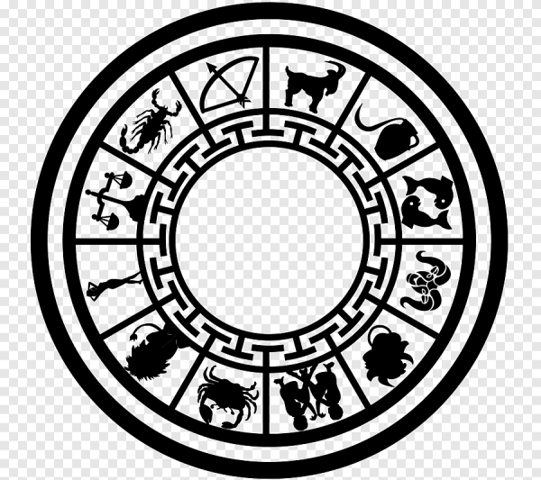 Зодиакальный круг на прозрачном фоне
