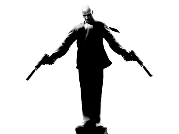 Hitman на белом фоне