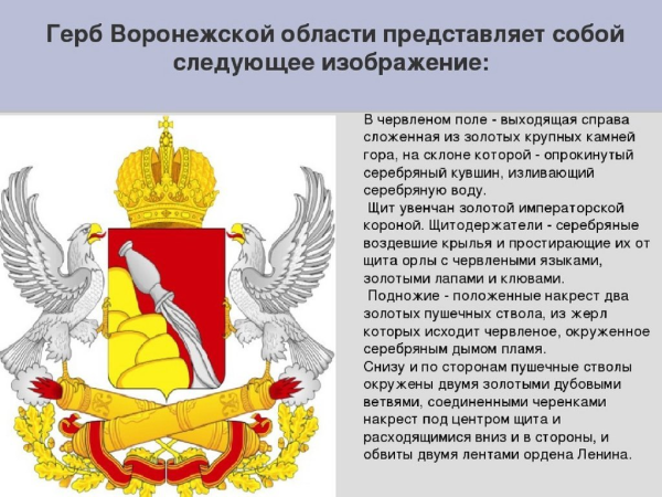 Сообщение о гербе Воронежской области