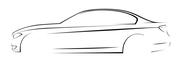 Автомобиль вектор сбоку контур CLS