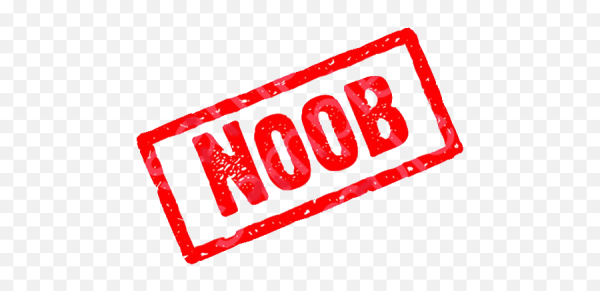 Надпись NOOB прозрачном фоне