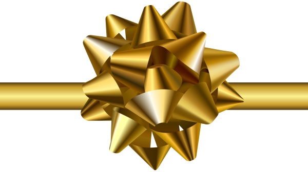 Золотой подарочный бант