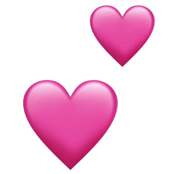 Розовые сердечки на прозрачном фоне