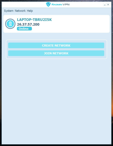 Radmin VPN Интерфейс