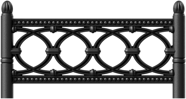 Чугунное_ограждение_Ампир (1,5/черный RAL 9005)
