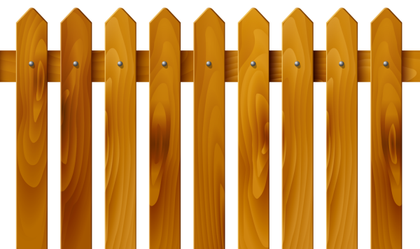 Деревянный забор на прозрачном фоне