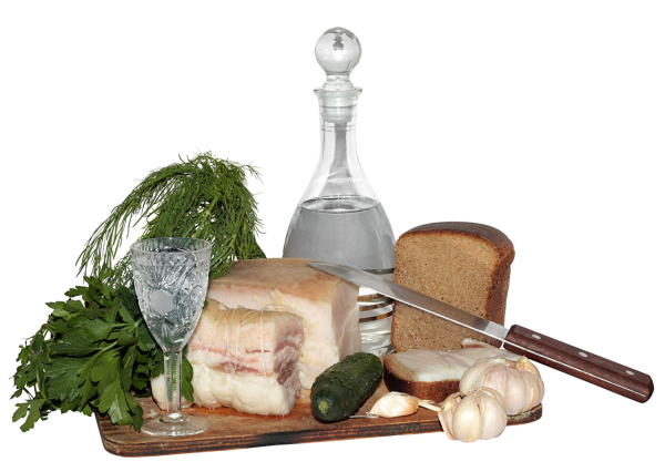 Сало с водочкой