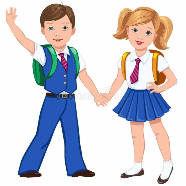 Учениеки мальчик и девочка