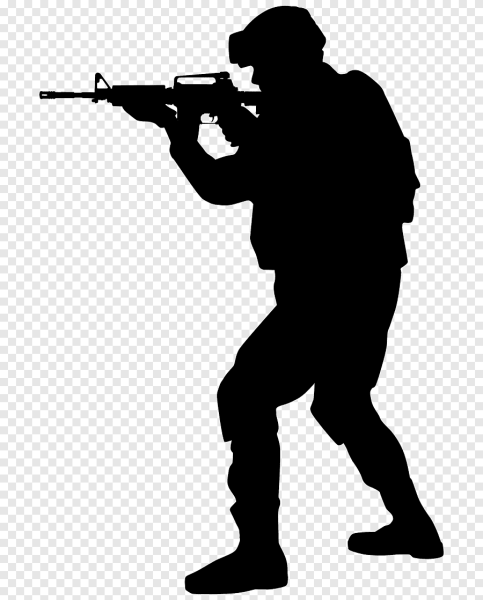 Силуэт военного человека