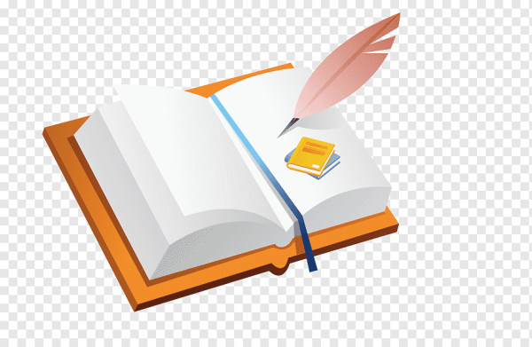 Книга с ручкой на прозрачном фоне