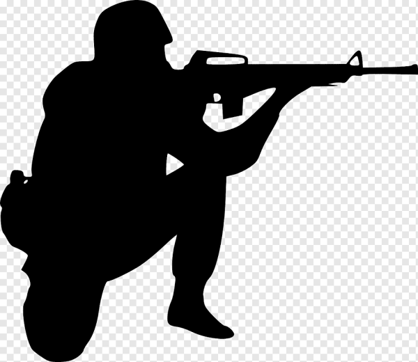 Силуэт военного человека