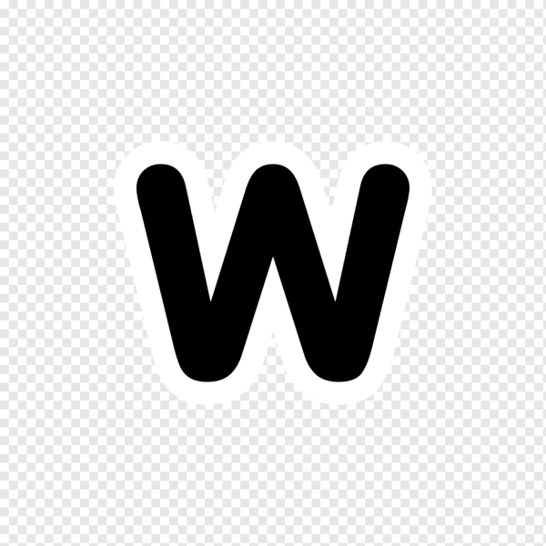 Буква w на прозрачном фоне